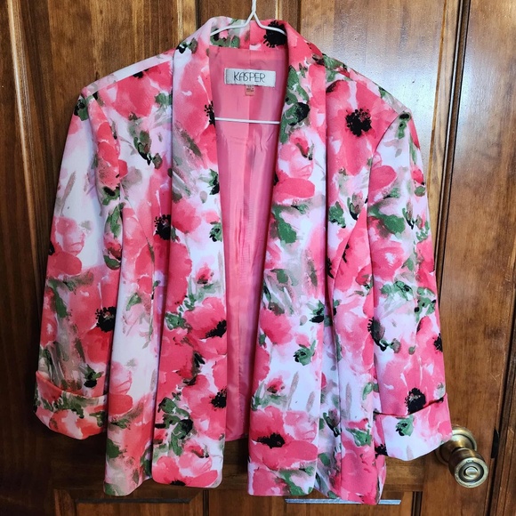 Pink Floral Kasper Blazer - Picture 1 of 3